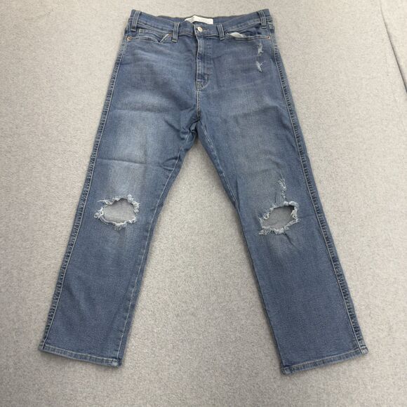 Levi's Women's Jeans 14 Blue Denim High Rise Straight Heritage Distressed - Picture 1 of 11